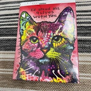 Cat Puzzle I’d Spend All 9 Lives With You 1000 Piece Puzzle Multicolor Pop Art